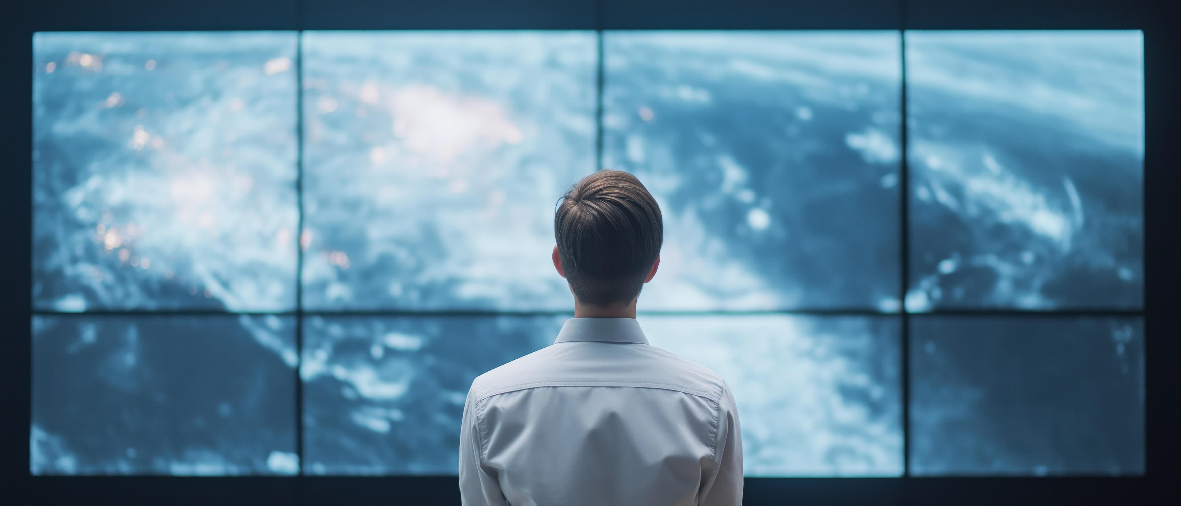 B2B Marketing Strategie - Entscheider blickt auf moderne Geschäftswelt