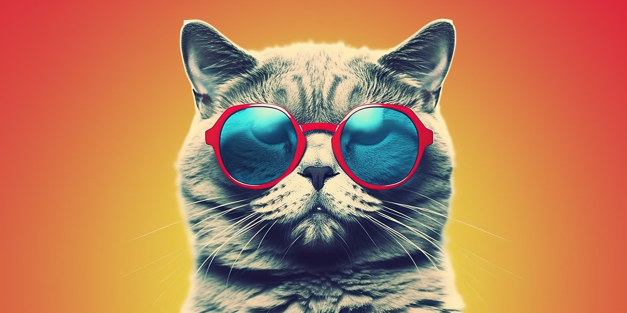 Symbolbild AI Slop: Katze mit Sonnenbrille – ironische Darstellung von KI-generiertem Content