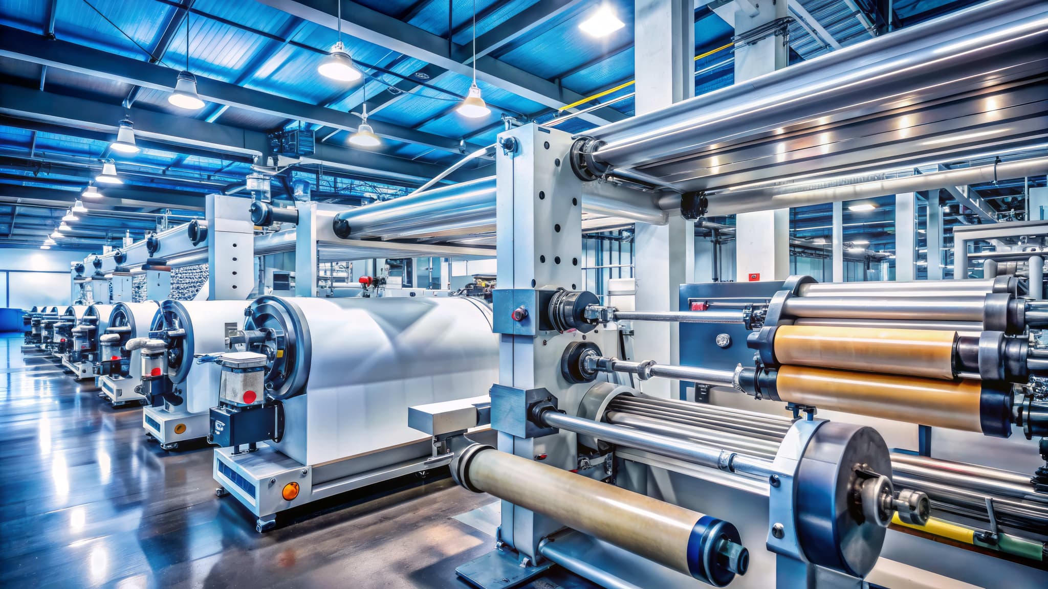 Moderne Industriehalle mit Produktionsmaschinen - technische Exzellenz im B2B