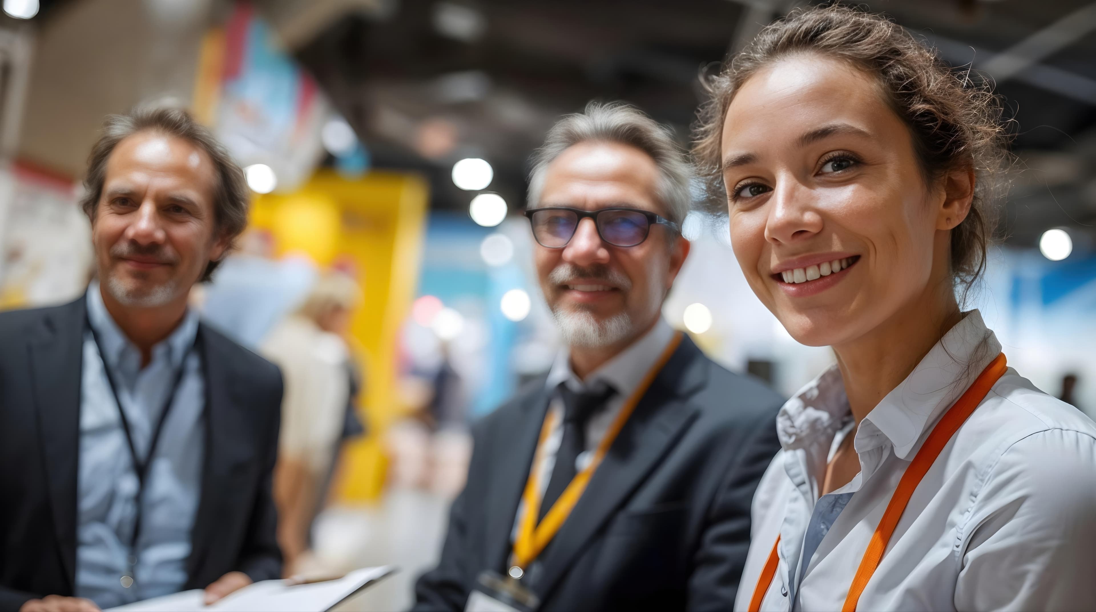 Business-Team auf Messe – persönliche Beziehungen im B2B Marketing