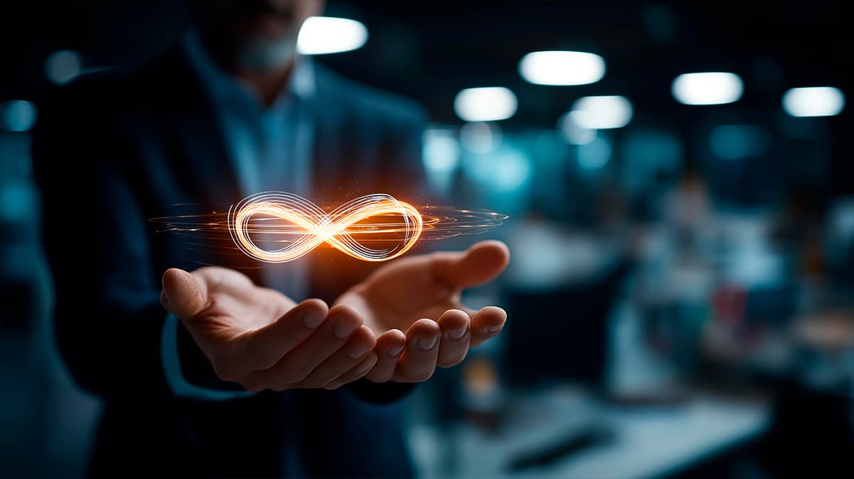 Nachhaltigkeit im Marketing – Unendlichkeitssymbol als Metapher für Kreislaufwirtschaft