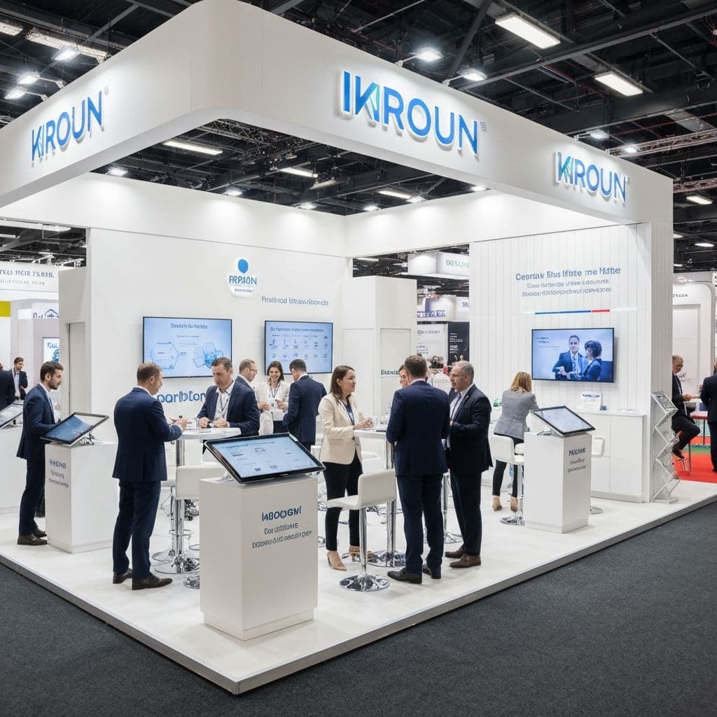 Professioneller Messestand mit Live-Kommunikation und Markenpräsenz