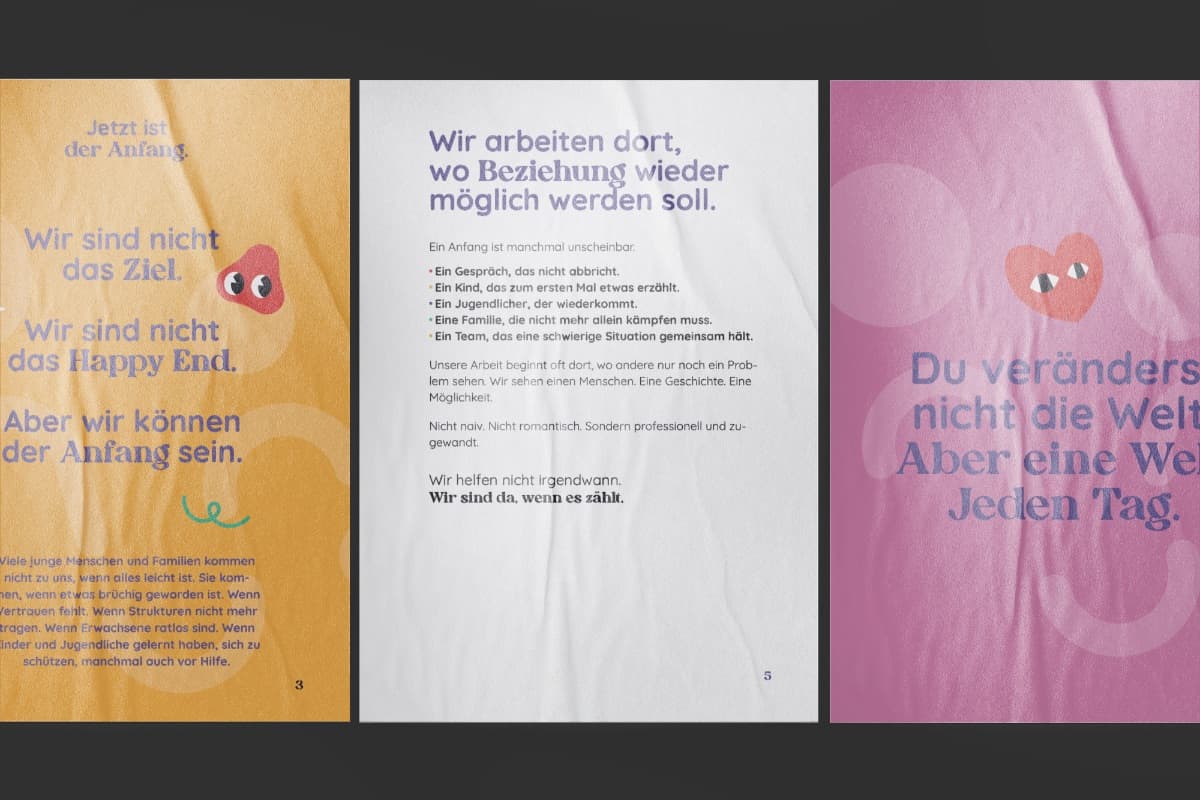 Plakatserie der Jetzt Jugendhilfe mit Markenbotschaften