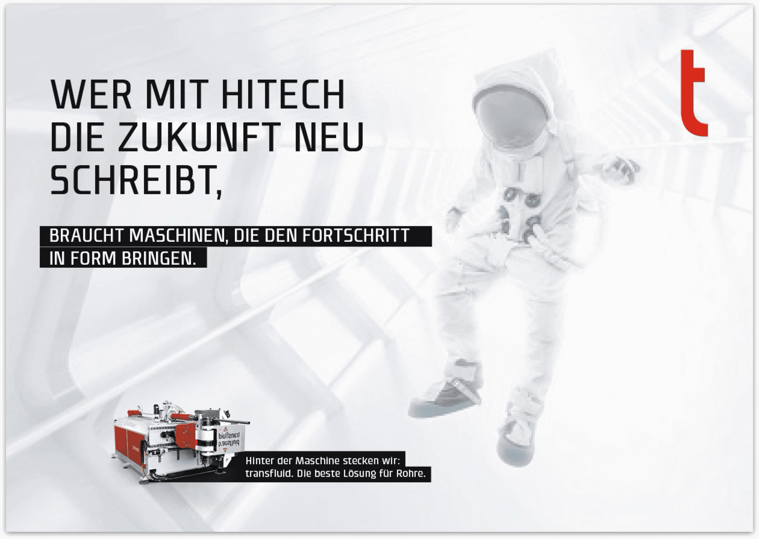 transfluid Kampagnenmotiv - Wer mit Hitech die Zukunft neu schreibt