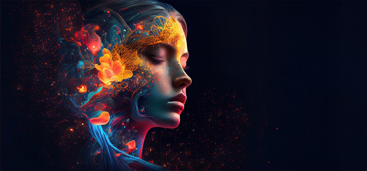 Digitale Sichtbarkeit und AI Search - abstrakte Darstellung der Verbindung von Mensch und KI