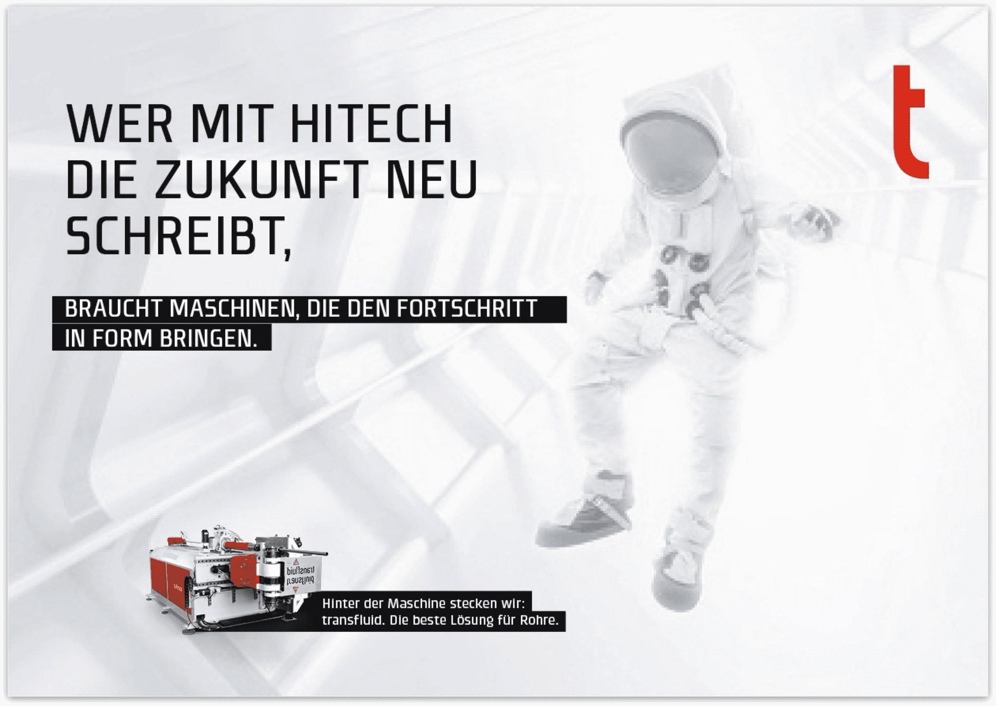 transfluid Kampagnenmotiv - Wer mit Hitech die Zukunft neu schreibt